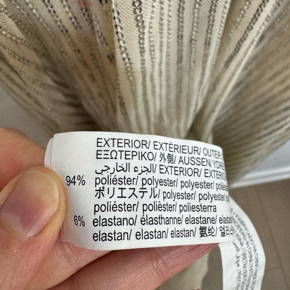 Zara semi sheer Cream Sequin cocktail Dress size medium - Picture 9 of 9